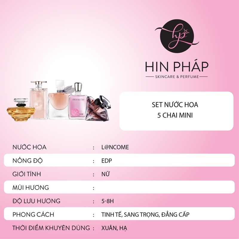 Set nước hoa 𝗟𝗮𝗻𝗰𝗼𝗺𝗲 Les Miniatures 5 món