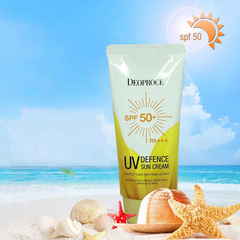 [HÀNG CHÍNH HÃNG] Kem chống nắng tăng cường dưỡng ẩm deoproce uv defence sun cream SPF50+/PA+++ 70g-1906029