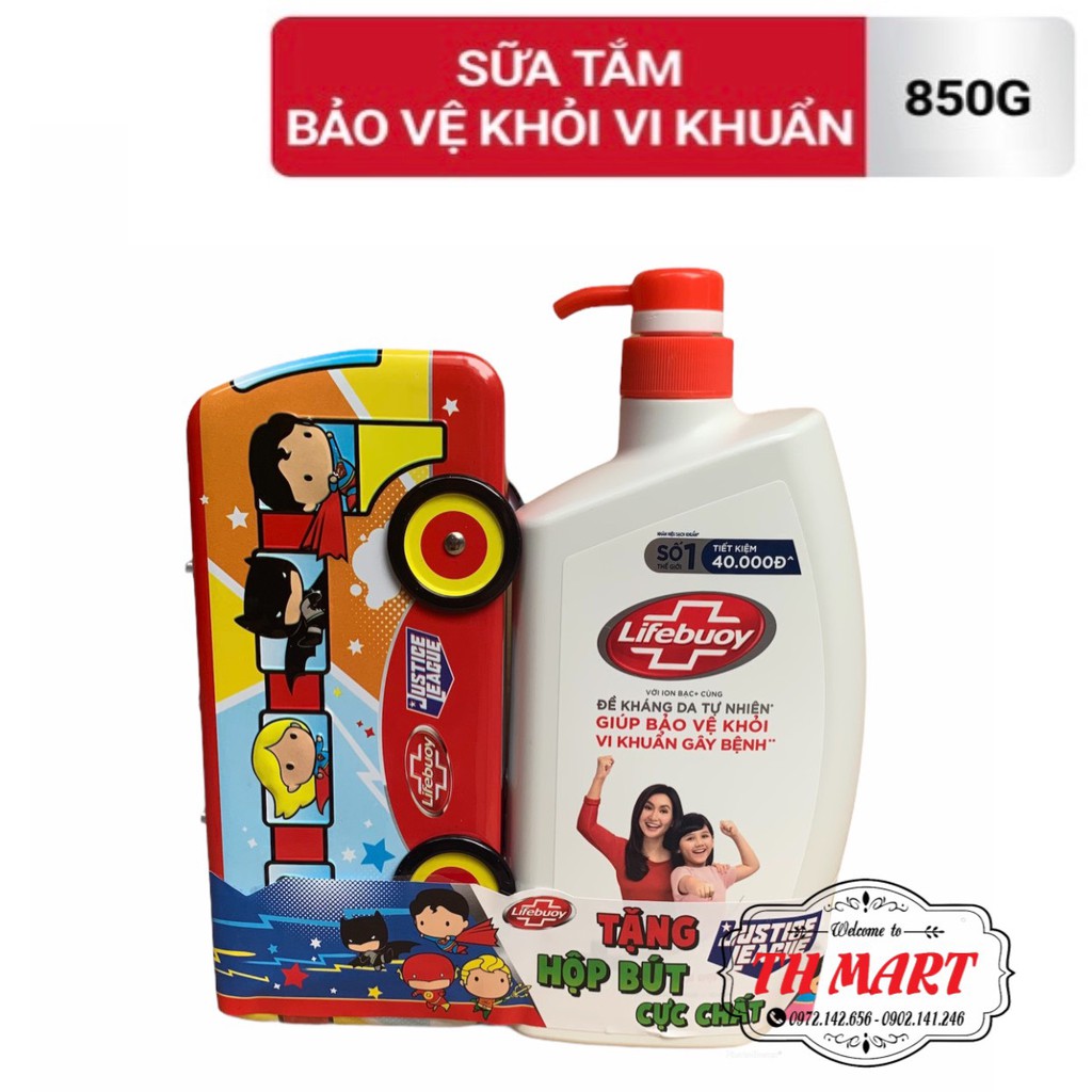 sữa tắm lifebuoy chăm sóc da bảo vệ khỏi vi khuẩn gây bệnh 850ml ( Tặng )