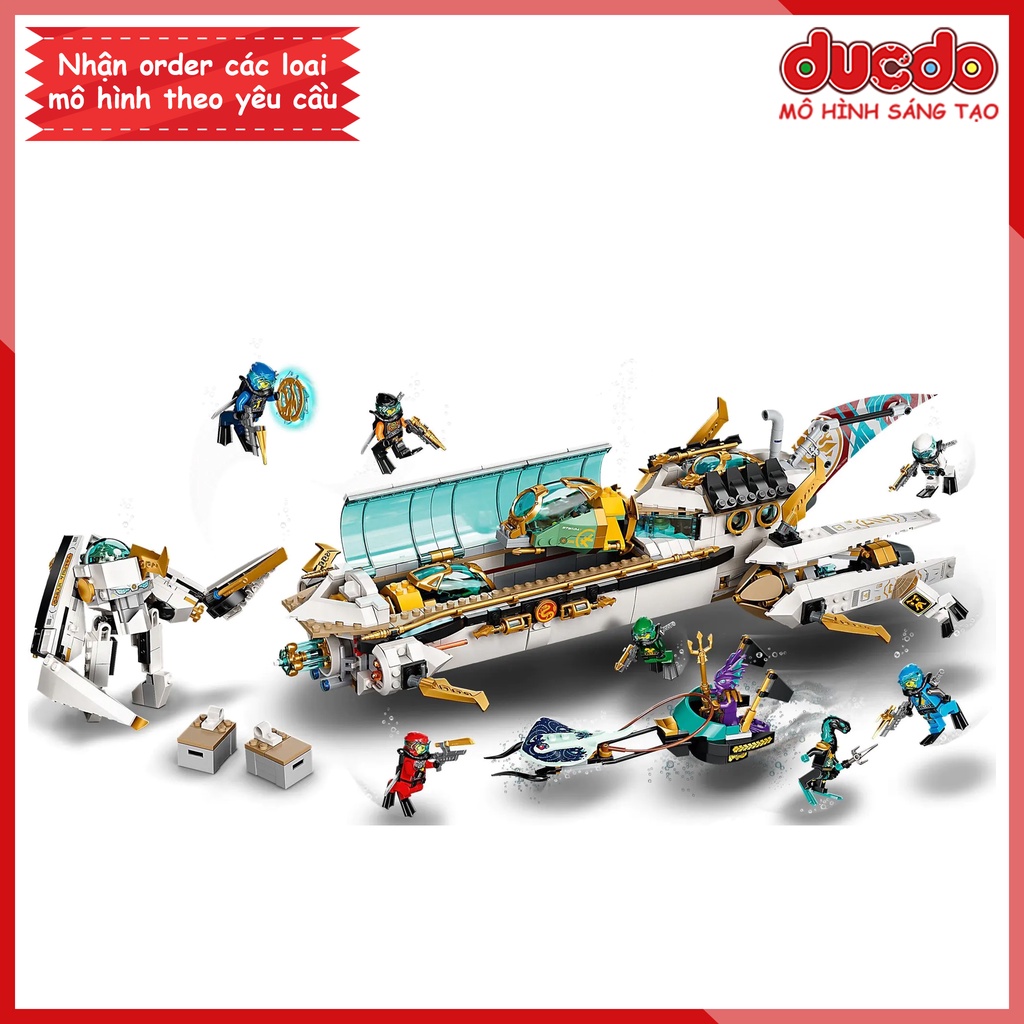 ZIMO 90022 TANK 60086 Lắp ghép Ninjago Chiến hạm dũng mãnh Hydro Bounty - Đồ chơi Xếp hình Mô hình Ninja 71756 BLA LRI