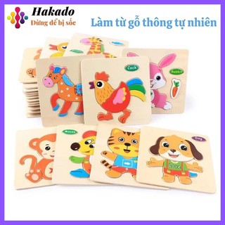 [Combo 10 tấm] Đồ chơi xếp hình, lắp ráp Tranh Ghép gỗ 3D nhiều hình Ngộ Nghĩnh(Combo 10 tấm)
