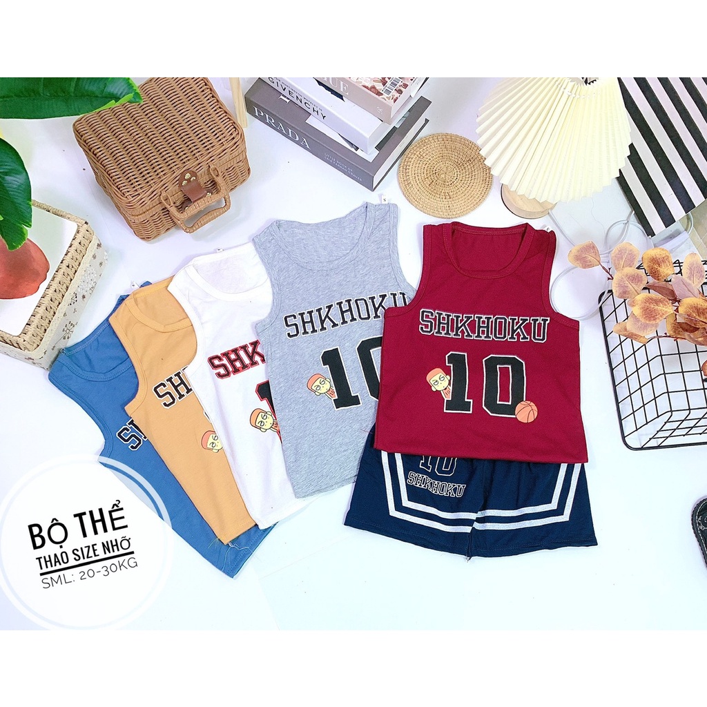 [SIZE ĐẠI] BỘ BA LỖ SHKHOKU SỐ 10 PHONG CÁCH HÀN QUỐC THỂ THAO CHẤT COTTON MỀM MÁT CHO BÉ YÊU 20-30KG.XƯỞNG MAY BIBO