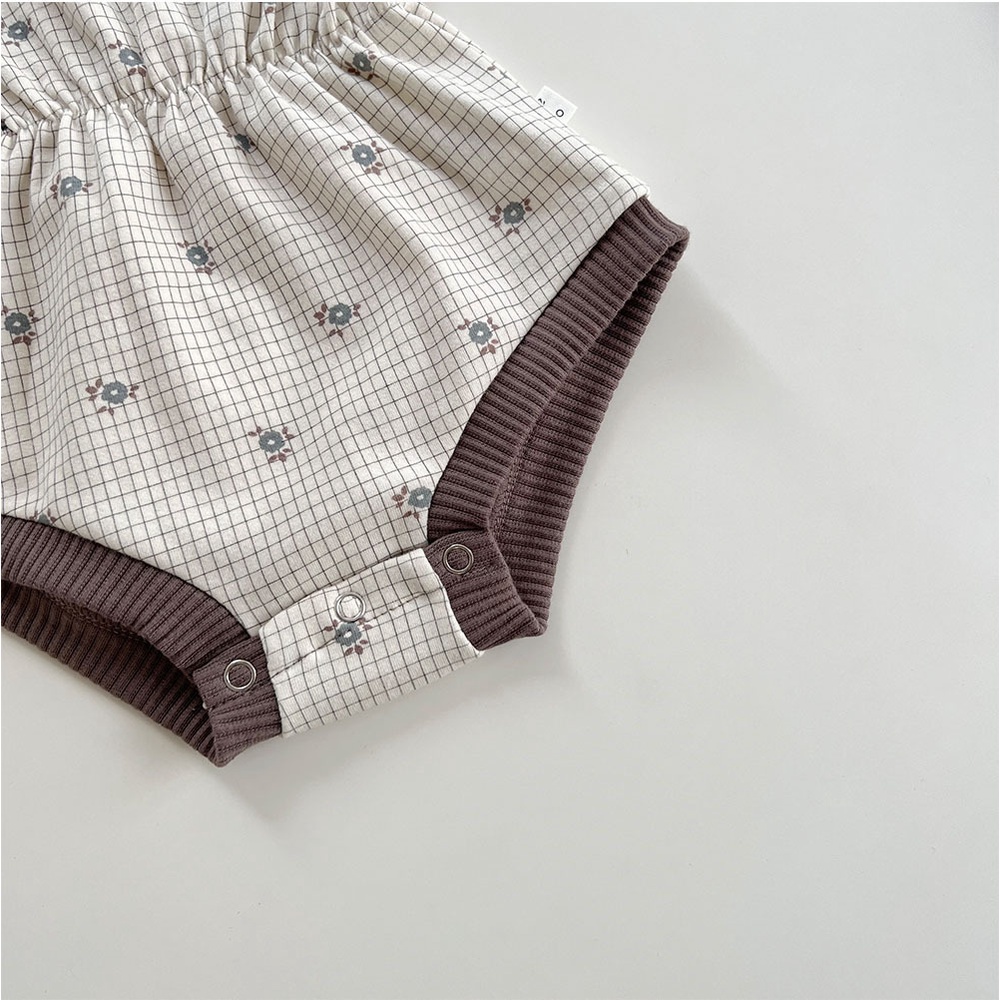 Áo Liền Quần Tay Ngắn In Hoa Cho Bé Gái Sơ Sinh