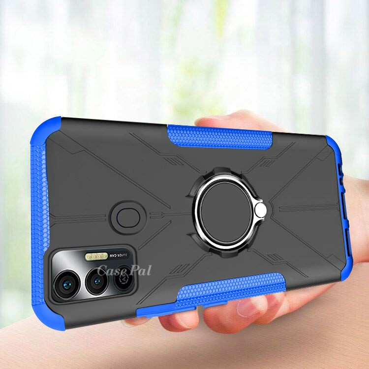 Ốp điện thoại chất liệu PC+TPU chống sốc có nhẫn đỡ nam châm cho Tecno Spark 7T