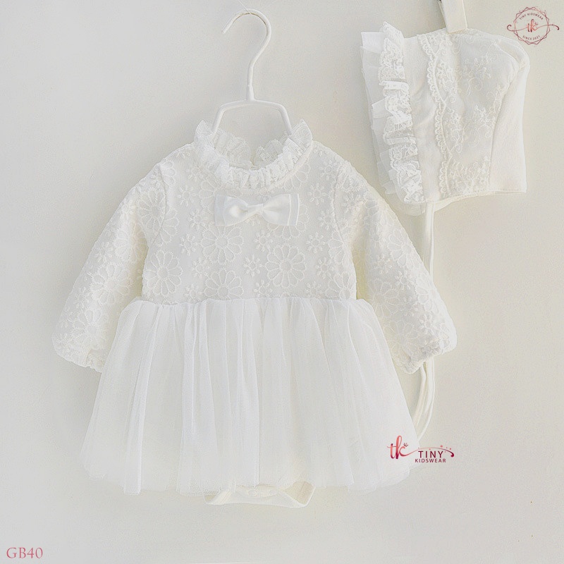 Váy Công Chúa Bé Gái Thêu Ren Xinh Xắn, Đầm Đầy Tháng, Thôi Nôi Cho Bé Gái Từ 4-12kg [GB40]