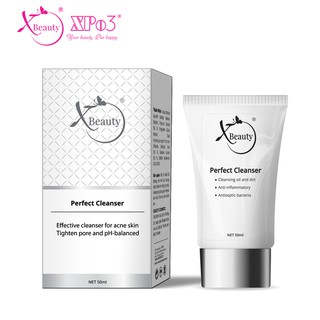 Sữa rửa mặt XBeauty Perfect Cleanser 50ml giúp Dưỡng trắng da, ngừa mụn, giải độc da (Detox treatment), giúp da mịn màng