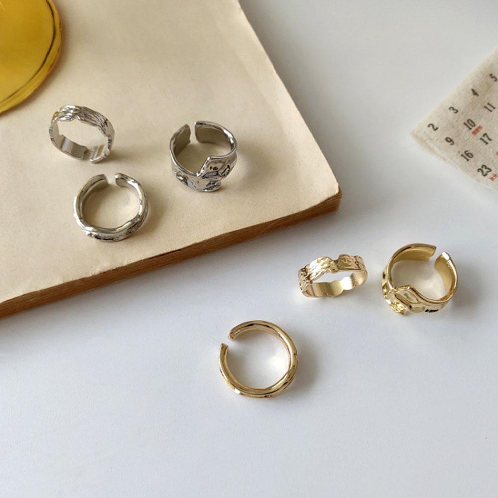 Set 3 Nhẫn Đeo Đốt Ngón Tay Phong Cách Hip Hop|Nhẫn Đuôi Hình Học Không Đối Xứng Thời Trang