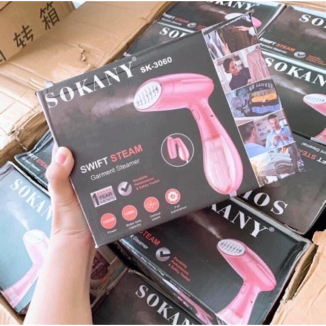 Bàn Là Hơi Nước Cầm Tay SoKaNy SK3060 Công Suất 1500W, Bàn Ủi Hơi Nước Cầm Tay Mini Mẫu Mới 2022