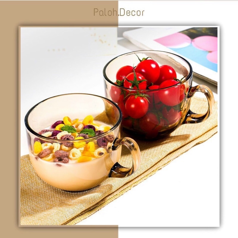 Cốc/Ly thuỷ tinh có tay cầm,cốc có quai cầm,cốc có tay cầm, cốc yến mạch🍉🍉