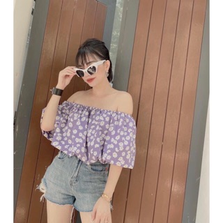 (Xả kho giá gốc) Áo trễ vai hoa cúc chất xịn sò