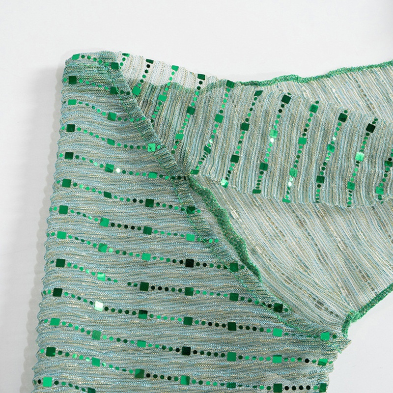 Áo Lưới Croptop Tay Dài Xuyên Thấu Đính Kim Sa Lấp Lánh Quyến Rũ Cho Nữ