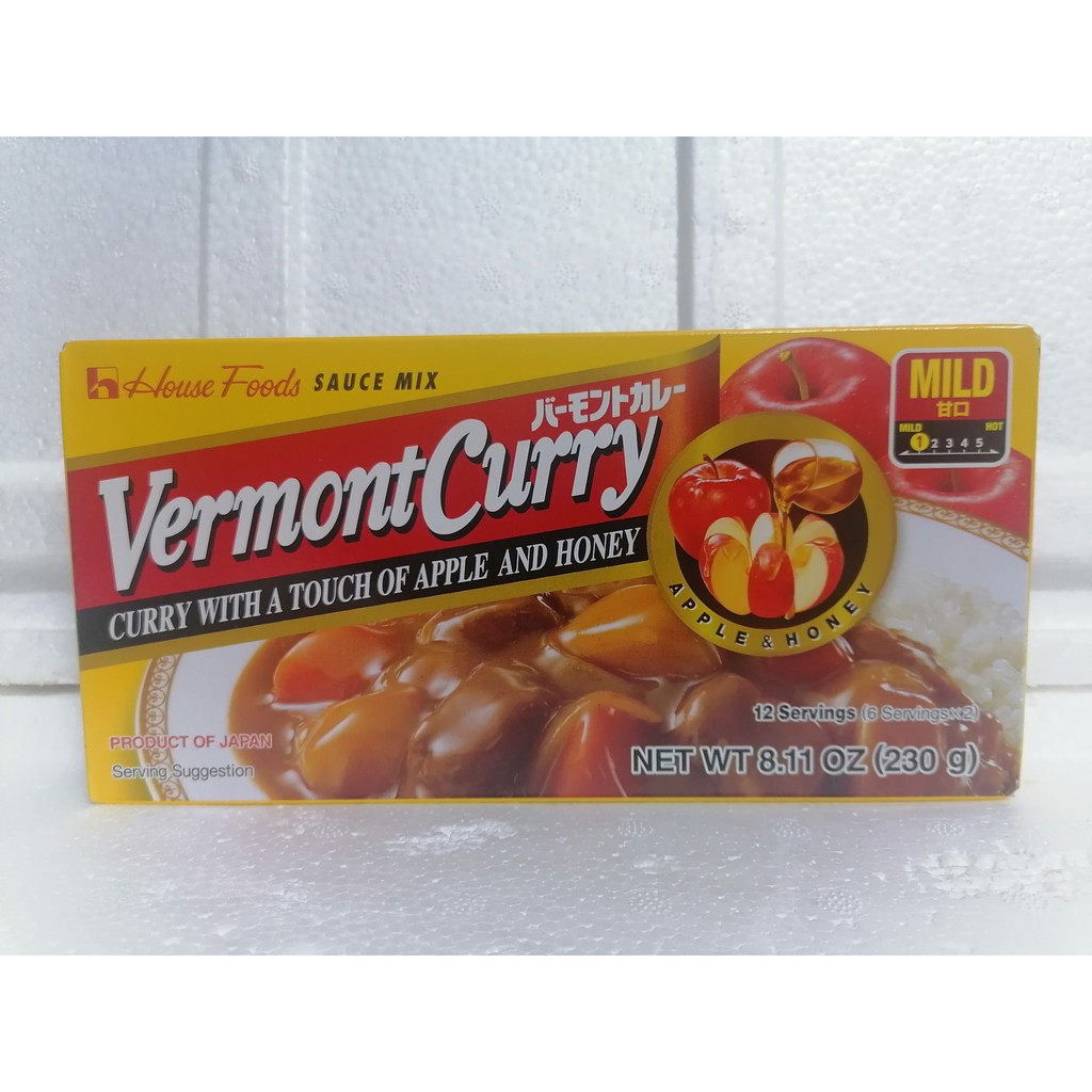 [230g – Vermont (ĐỎ) – MILD] Viên xốt cà ri cô đặc cay nhẹ [Japan] HOUSE FOODS Curry Sauce Mix (hty-hk)