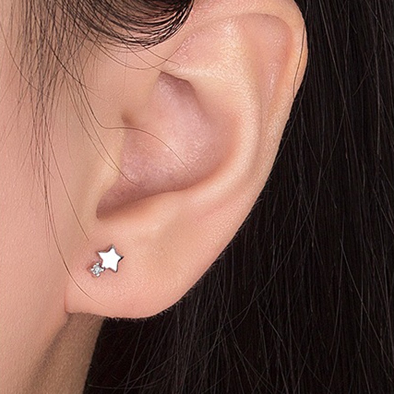 Bông tai hình trăng sao đính đá lấp lánh cho nữ