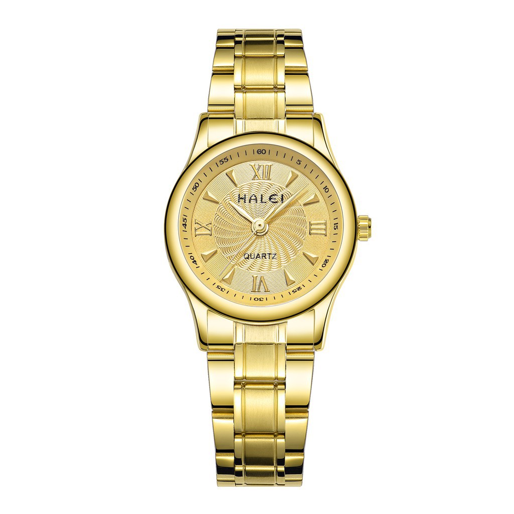 Đồng hồ nữ Halei 489 dây vàng chống nước cực chất  - Có size nam