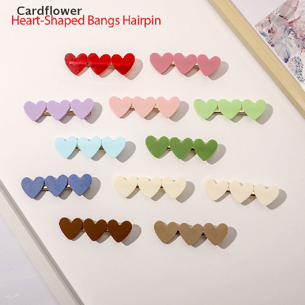 &lt; Cardflower &gt; Kẹp Tóc Càng Cua Hình Trái Tim Nhiều Màu Hàn Quốc Đáng Yêu Cho Nữ Đang Giảm Giá