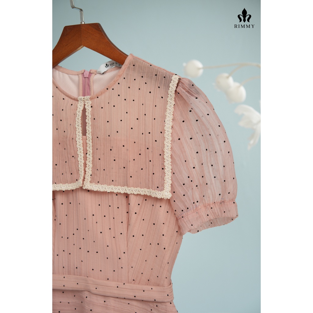Váy thiết kế Rosy hồng chấm bi Rimmy [VA03-0422]