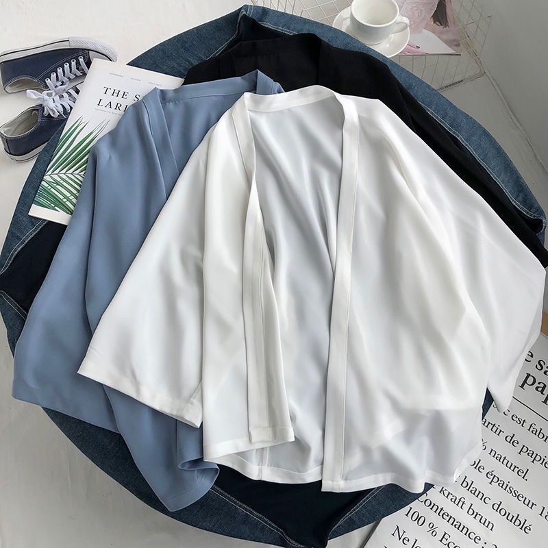 Áo khoác kimono MMIOT vải chiffon màu trơn phong cách boho Hàn Quốc thời trang mùa hè cho nữ