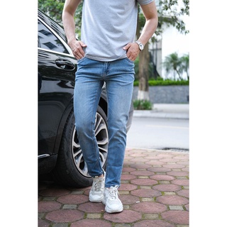 Quần jean nam dáng ôm H90 cao cấp màu xanh chàm chất co giãn trẻ trung J077
