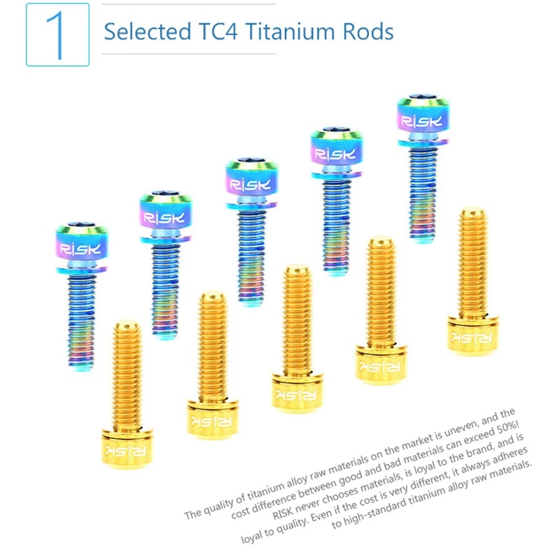 Set 6 Bu Lông Kèm Vòng Đệm M5x18/20mm Dành Cho Xe Đạp Leo Núi MTB