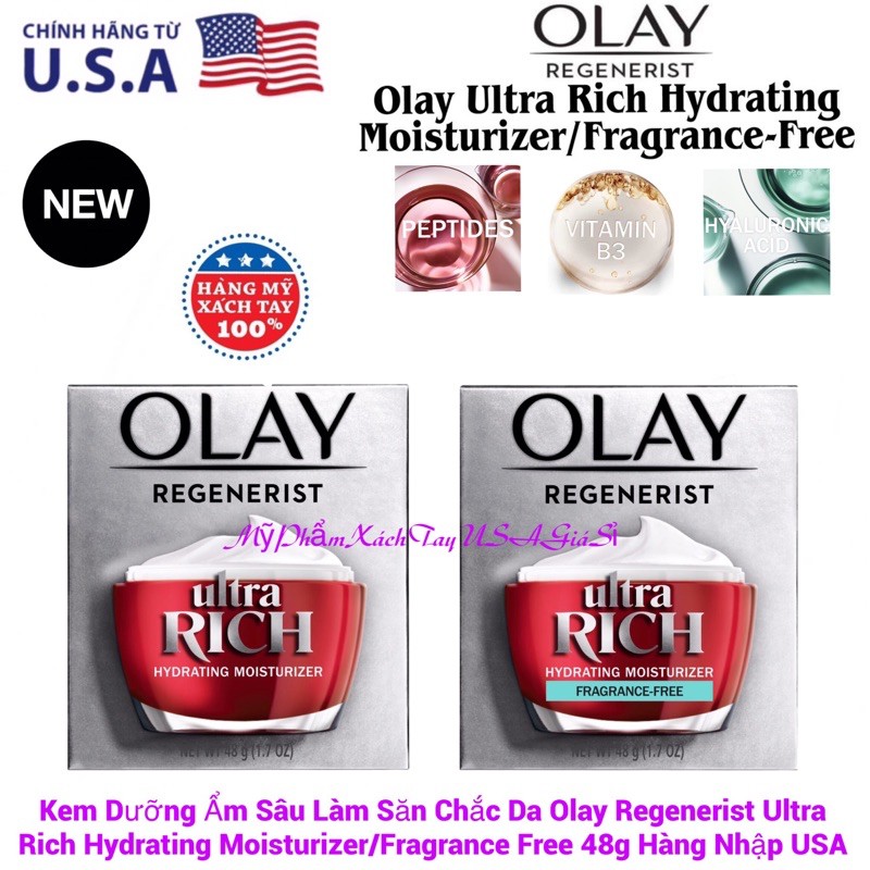 [HàngMỹKem Dưỡng Ẩm Làm Săn Chắc Da Olay Regenerist Ultra Rich Moisturizer 48g