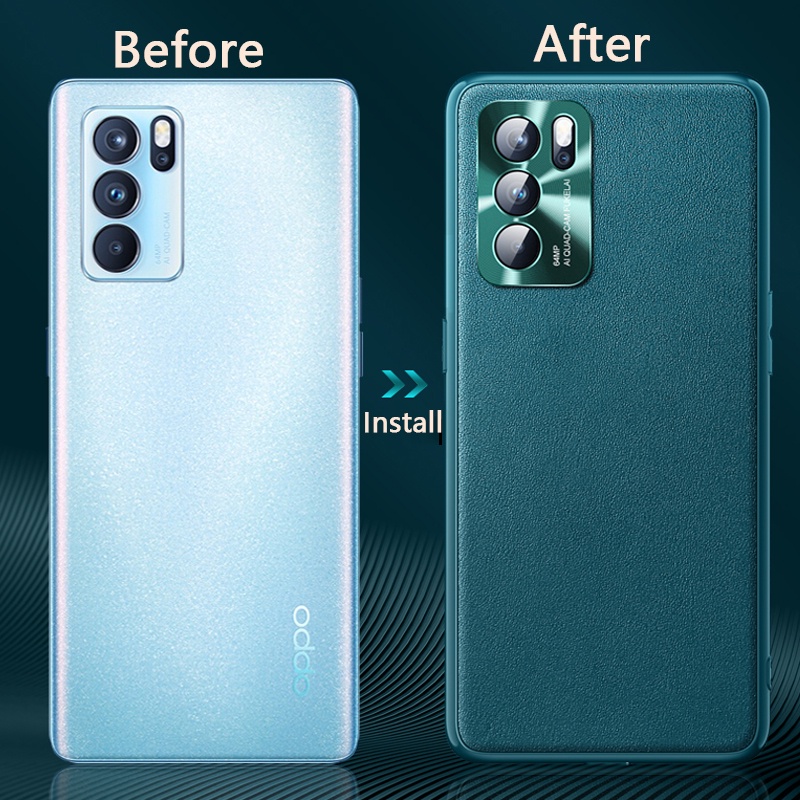 Ốp điện thoại bằng da cứng siêu mỏng cho OPPO Reno5 Reno6 Reno 6 Pro Plus Snapdragon 5G