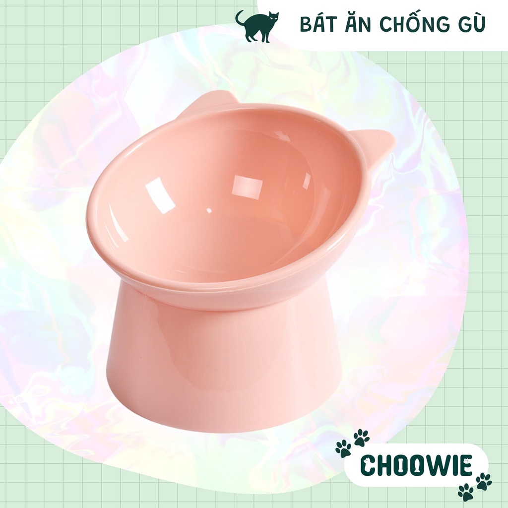 Bát chống gù cao dành cho chó mèo bát cho mèo cao 11.5 cm Choowie Pet Shop