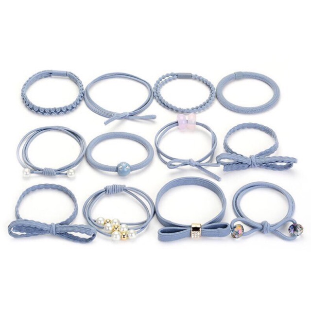 HỘP 12 CHIẾC CHUN BUỘC TÓC SIÊU ĐẸP