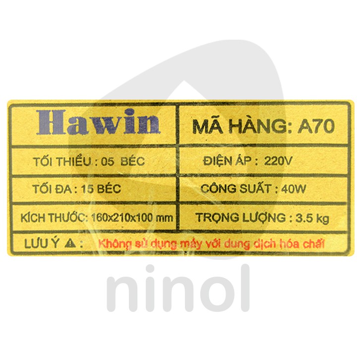 Máy bơm phun sương Hawin A70-15 béc