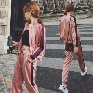 Set thể thao bomber hồng