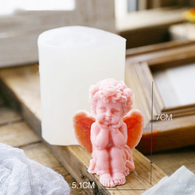 Khuôn Silicone Làm Bánh / Xà Phòng / Nến Hình Thiên Thần 3d Diy