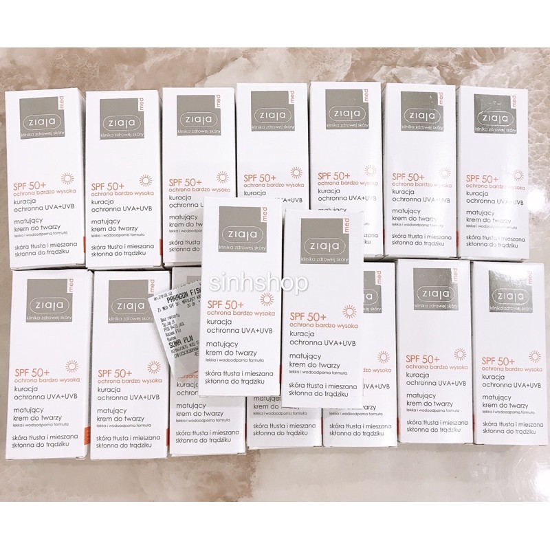 Kem chống nắng ziaja med spf 50 dành cho da nhờn, mụn, hỗn hợp