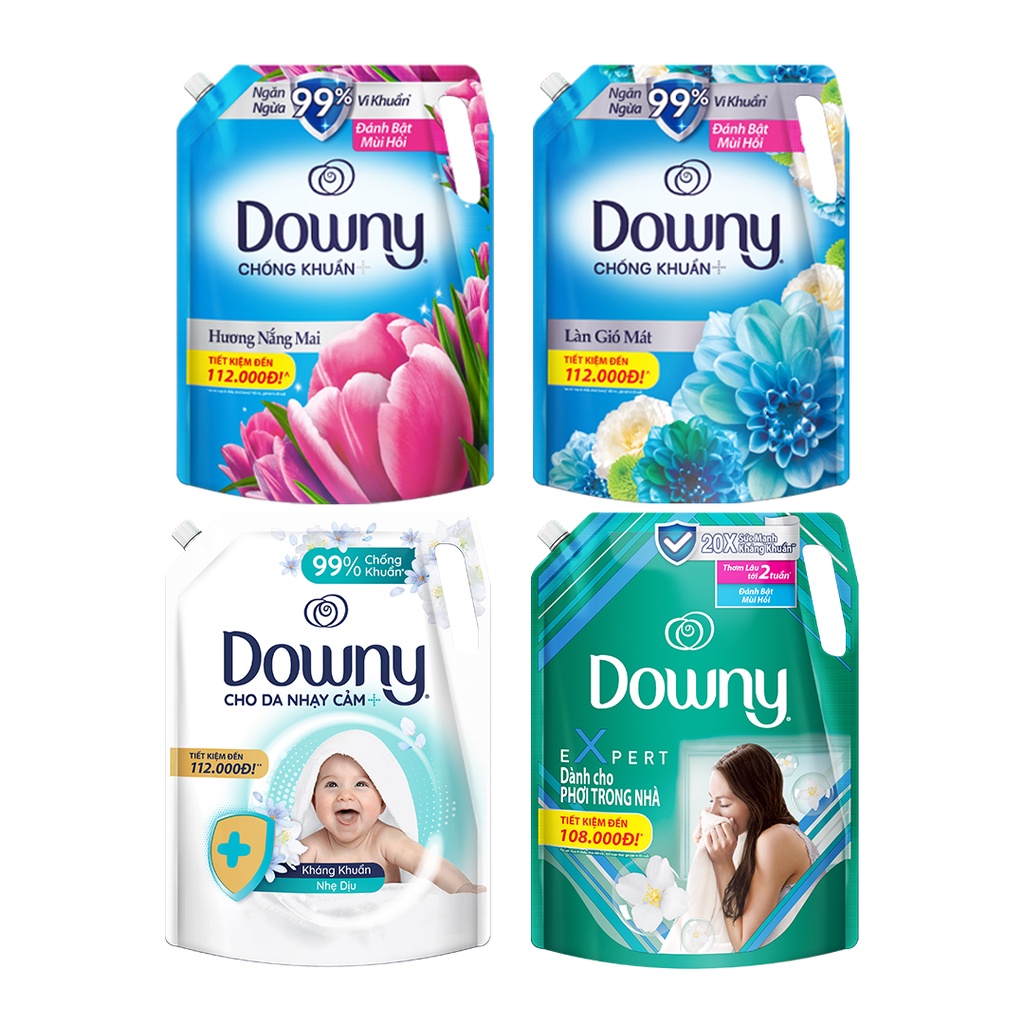 Nước Xả Vải Downy Nhiều Mùi Hương Túi 2.3L/ 2.6L