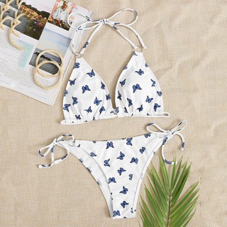 Set Bikini Lưng Cao Hoạ Tiết Bướm Cho Phái Nữ