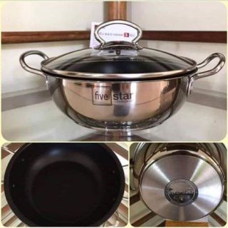 Nồi Fivestar 22cm Inox 304 phủ men chống dính 3 lớp đáy