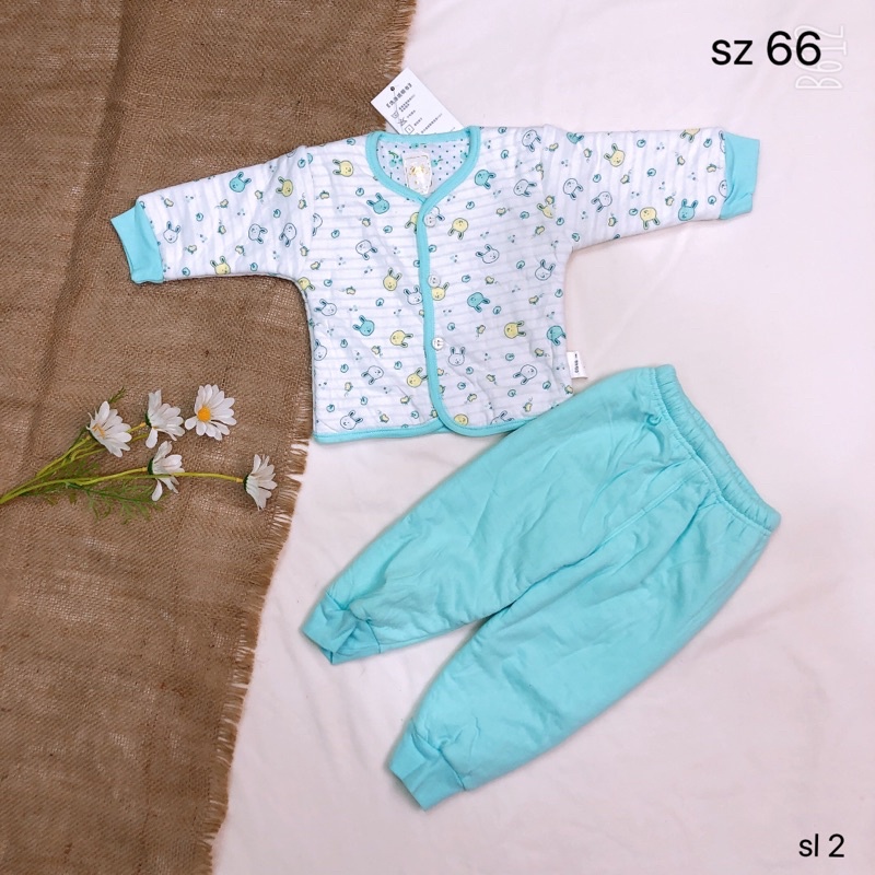 (Chon mẫu) Bộ trần bông dài cho bé trai, bé gái sz 66(6-9 tháng) from to