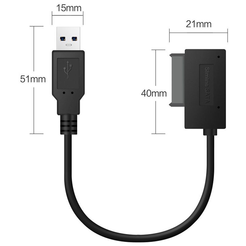 Cáp chuyển đổi USB2.0 sang Mini Sata II 7+6 13Pin cho Laptop CD/DVD Rom