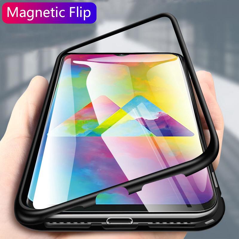 Ốp điện thoại kính cường lực từ tính chất lượng cao cho Samsung Galaxy A10 A10S A20/A30 A50 A70 M10 M20 M30