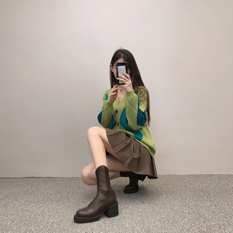❏Giày Bốt Martin Cổ Cao Đế Dày Thời Trang Xuân Thu Cho Nữ