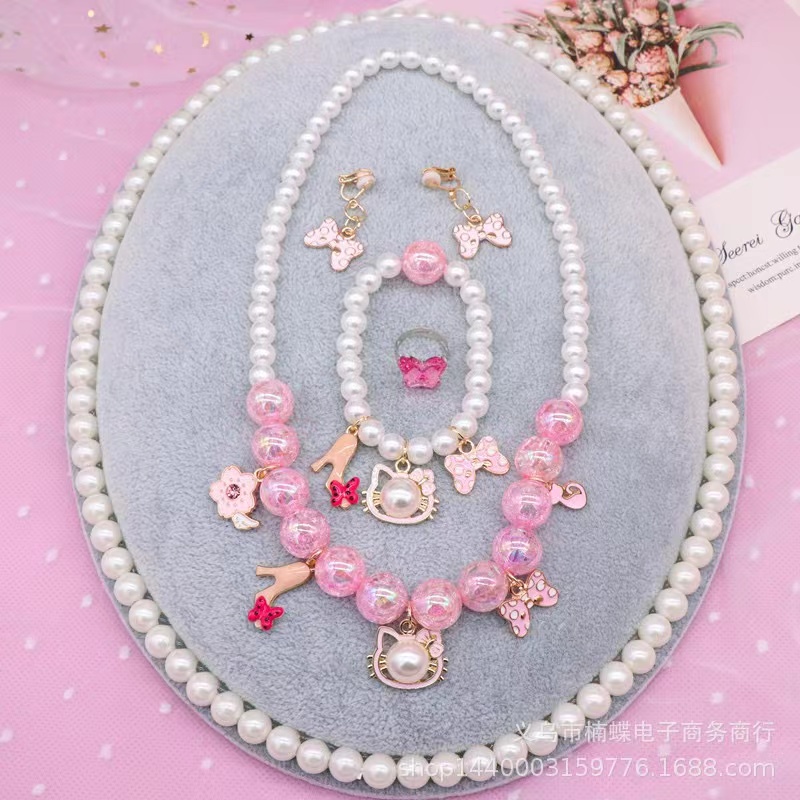 Bộ Trang Sức Vòng cổ / Nhẫn / Vòng Tay Hình Hello Kitty / Kỳ Lân Bằng Hợp Kim Dễ Thương Cho Bé Gái