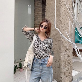 Áo sơ mi hoạ tiết báo đốm