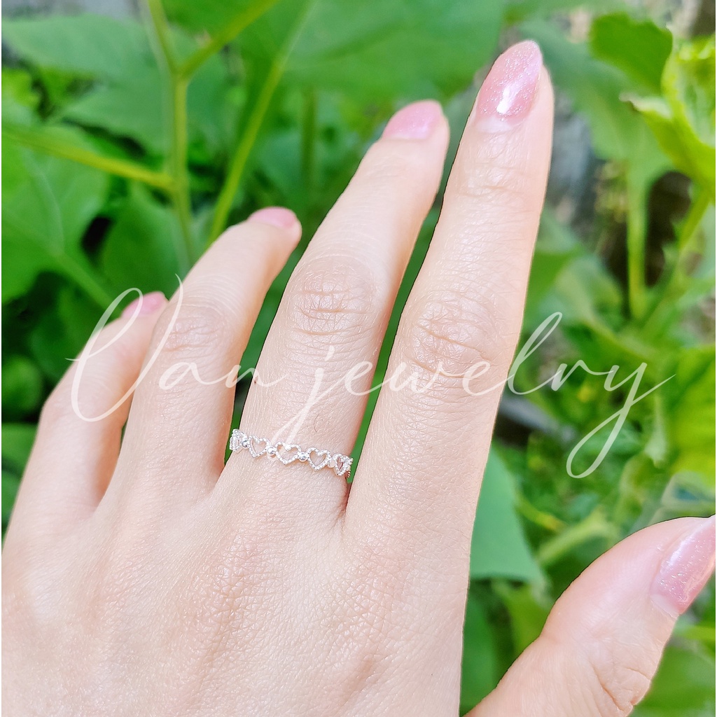 Nhẫn bạc Nhẫn đường trái tim vĩnh cửu Van Jewelry V10014 thiết kế tinh xảo