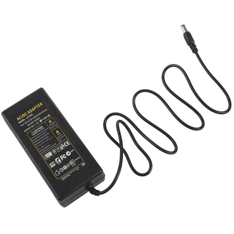 Bộ chuyển đổi nguồn điện 12V 5A 60W cho dải đèn LED RGB SMD 3528 5050