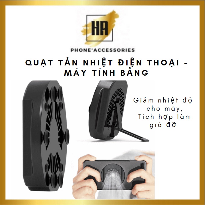 Giá đỡ quạt tản nhiệt điện thoại và máy tính bảng giúp giảm nhiệt độ của máy, đế chân silicon chắc chắn phukienhuonganh