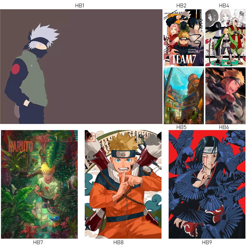 Tranh Vải Bạt Treo Tường In Hình Anime Naruto Sasuke Không Khung Trang Trí Nhà Cửa