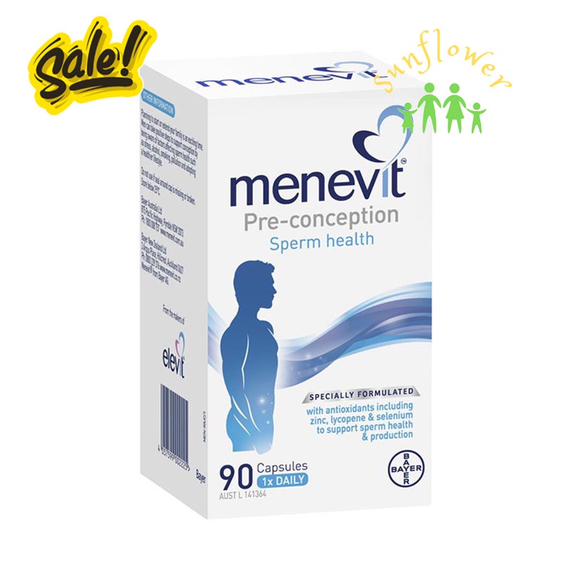 Viên uống Menevit cho nam giới 90 viên của Úc Hỗ trợ sinh sản và cải thiện chất lượng tinh trùng