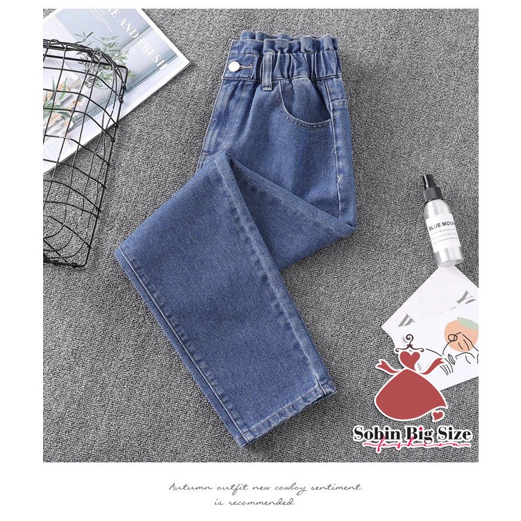 SOBIN BIG SIZE (50 - 90)KG, QUẦN JEAN BAGGY LƯNG THUN, QUẦN JEAN XANH FORM DÁNG XỊN SÒ CAO CẤP | BigBuy360 - bigbuy360.vn