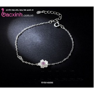 Lắc tay bạc Ý 925 Bạc Xinh Huệ Ngân - Hoa anh đào RYB140090