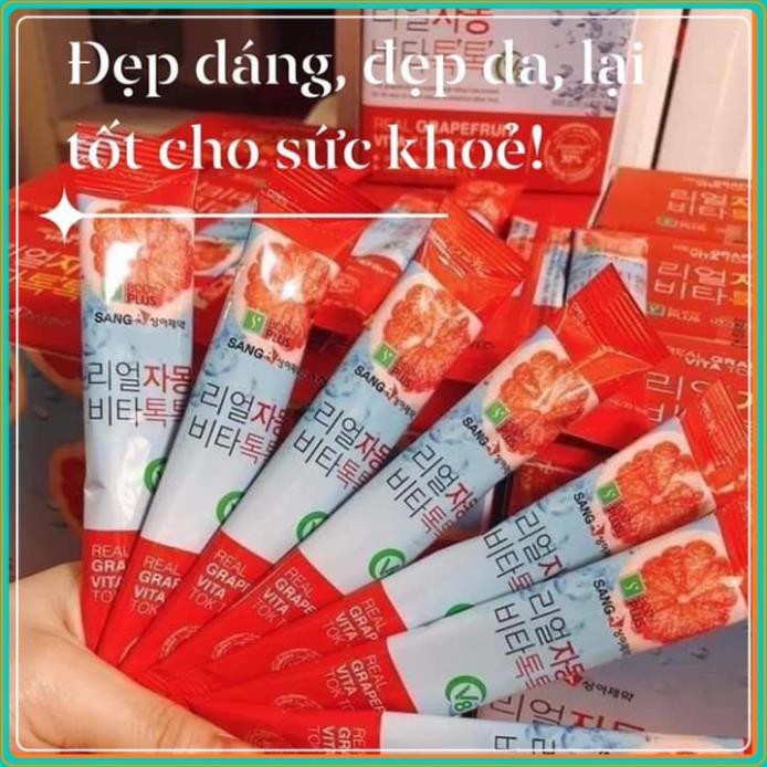 Trà Bưởi Đỏ Ép Sanga Real Grapefruit Vita Tok Tok Giảm Cân - Giữ Dáng - Đẹp Da Hộp 30 Gói