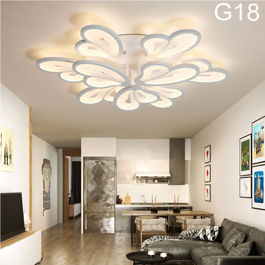 Đèn ốp trần phòng khách phòng ngủ G18 có 3 chế độ sáng kèm điều khiển chỉnh sáng từ xa Bảo hành 1 năm - Mã 2035/9