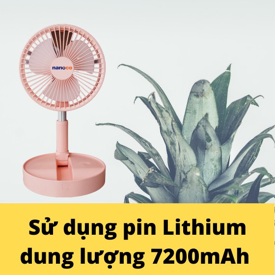 Quạt Sạc Tích Điện Gấp Gọn Panasonic Siêu Mát Không Ồn NANOCO NFF1617W - NFF1617P | Hàng Chính Hãng